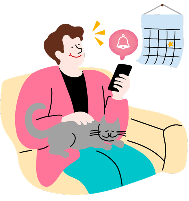 病院からのお知らせが届くイメージ